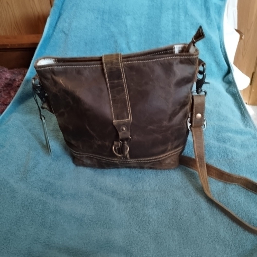 Myra Bag Dark Brown Leather Shoulder Bag